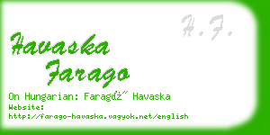 havaska farago business card